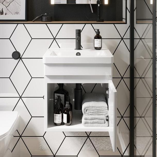 Saneux Wall Mounted Vanity Unit Saneux Air Vanity Unit With Basin - 400 X 350mm - One Drawer - Wall Mounted