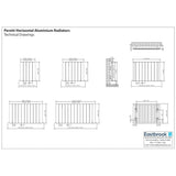 Eastbrook Panel Radiator Eastbrook Peretti Straight Horizontal Aluminum Radiator in Polished Aluminum