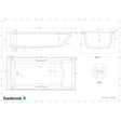 Eastbrook Single Ended Bath 1900 x 900mm / 5mm Eastbrook Rockall Single Ended Bath with Twin Grips