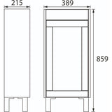 Heritage Cloakroom Unit Heritage Lynton 400mm Floor Standing Cloakroom Vanity Unit with Basin, Waste and Handle Bundle