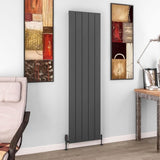 Eastbrook Panel Radiator 1800 x 470 / Dual Fuel Eastbrook Charlton Vertical Aluminium Designer Radiator in Matt Anthracite