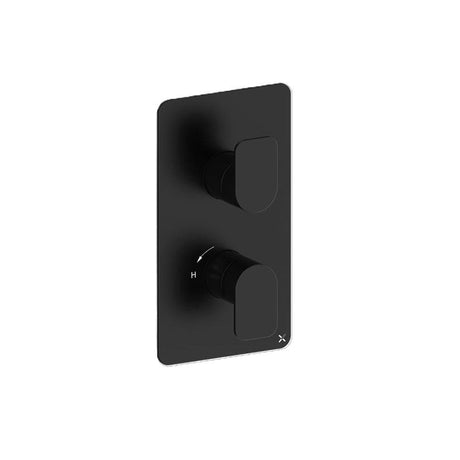 Crosswater Concealed Shower Valve Matt Black Crosswater Fuse 2 Outlet, 2 Handle Vertical Concealed Shower Valve