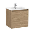 Roca Wall Mounted Vanity Unit Walnut Roca Tenet 600mm Wall Mounted Two Door Vanity Unit with Basin