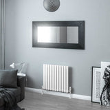 Eastbrook Panel Radiator 600 x 648mm Eastbrook Tunstall Straight Horizontal Designer Radiator in Matt White