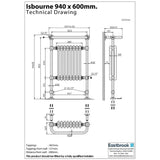 Eastbrook Inset Radiator Eastbrook Isbourne Straight Vertical Traditional Radiator in Chrome/Matt Anthracite
