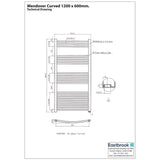 Eastbrook Wendover Curved Vertical Heated Towel Rail in Chrome