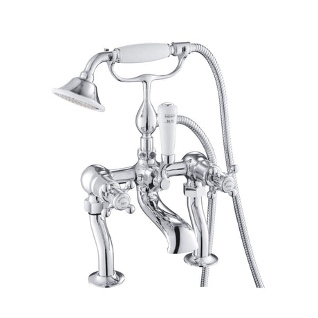 JTP Bath Shower Mixer Chrome JTP Grosvenor Cross Deck Mounted Bath Shower Mixer with Kit