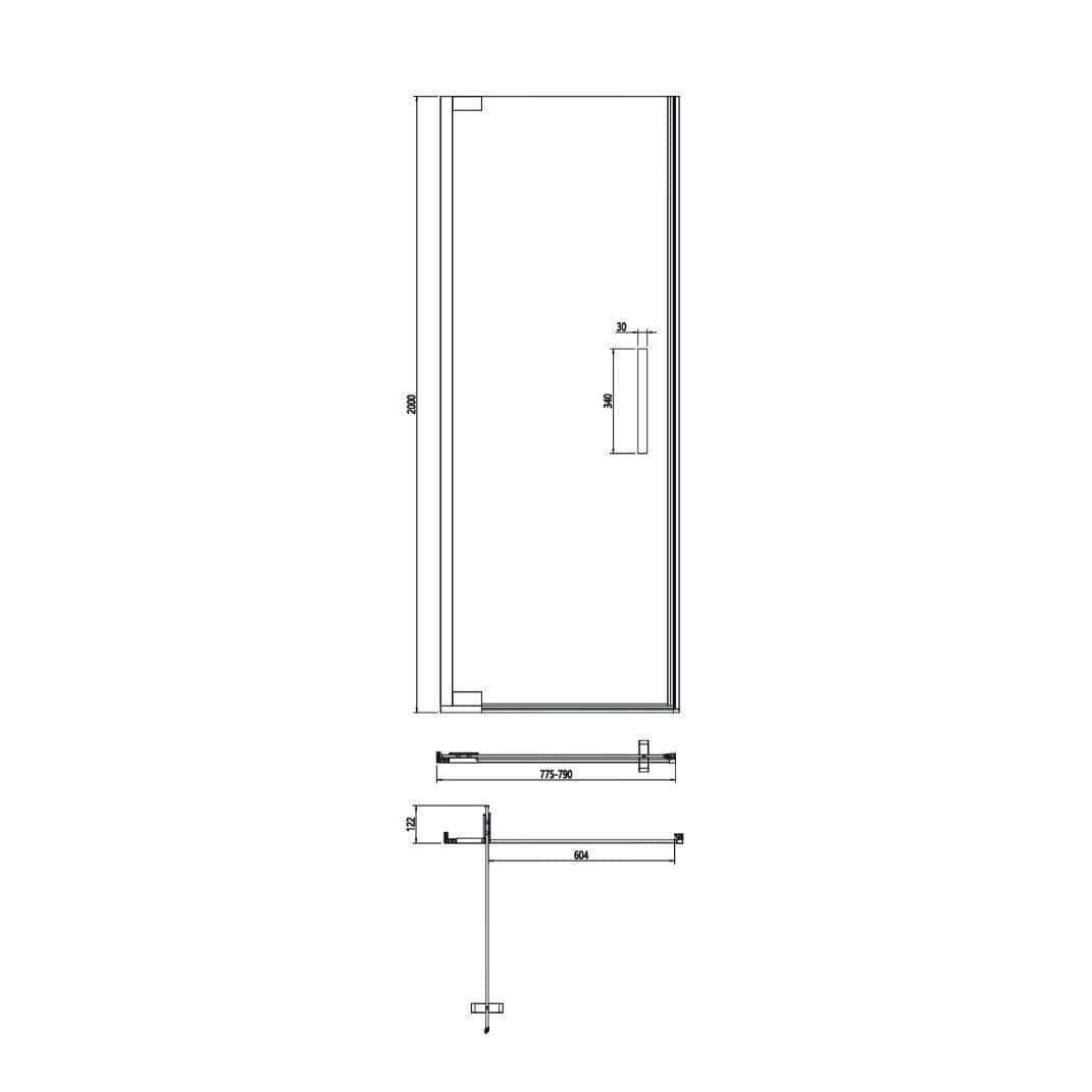 Crosswater Hinged Shower Door Crosswater Asura 8mm Hinged Shower Door