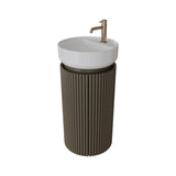 Saneux Oxford 400mm Floor Standing Round Fluted Vanity Unit with Basin