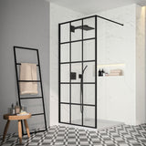 Merlyn Wetroom Panel Merlyn 8mm Squared Wet Room Panel in Black