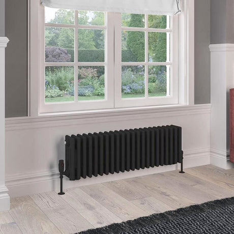 Eastbrook Rivassa Traditional 4 Column Radiator in Matt Black
