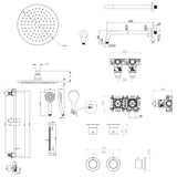 UK Bathroom Store Concealed Shower Set Crosswater Module Shower Set 2 with Riser Rail Kit and Overhead Shower
