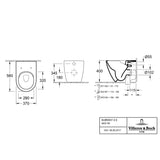 Villeroy & Boch Back to Wall Toilet Villeroy & Boch Subway 2.0 Rimless Back to Wall Toilet with Soft Close Seat