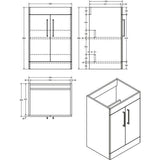 Imex Floor Standing Vanity Unit Imex Croma Floor Standing Double Door 600mm Vanity Unit with 1 Tap Hole Basin
