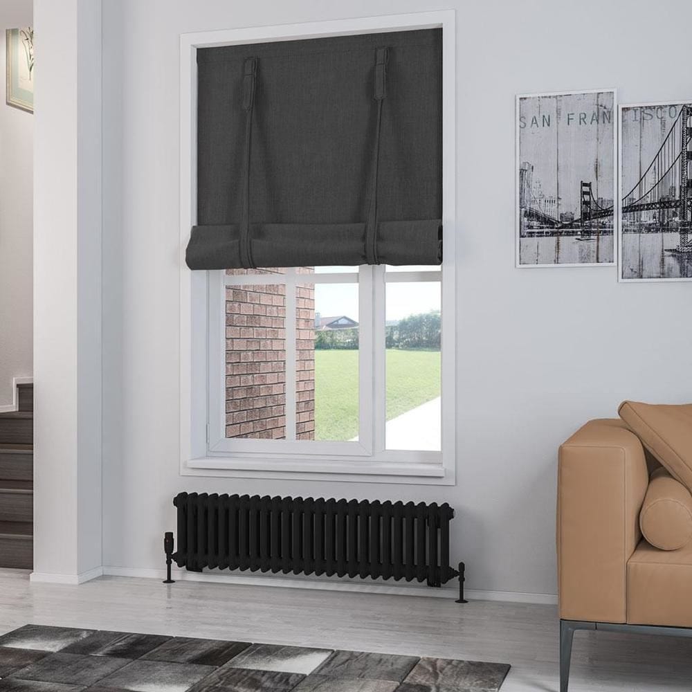 Eastbrook Column Radiator 300 x 1148 / Central Heating Eastbrook Rivassa Traditional 2 Column Radiator in Matt Black