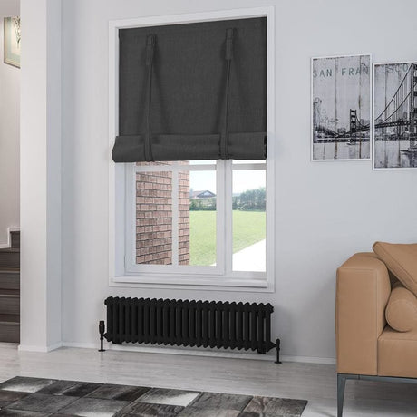 Eastbrook Column Radiator 300 x 1148 / Central Heating Eastbrook Rivassa Traditional 2 Column Radiator in Matt Black