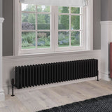 Eastbrook 300 x 1505 / Central Heating Eastbrook Rivassa Traditional 4 Column Radiator in Matt Black