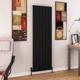 Eastbrook Panel Radiator 1800 x 565 / Central Heating Eastbrook Charlton Vertical Aluminium Designer Radiator in Matt Black