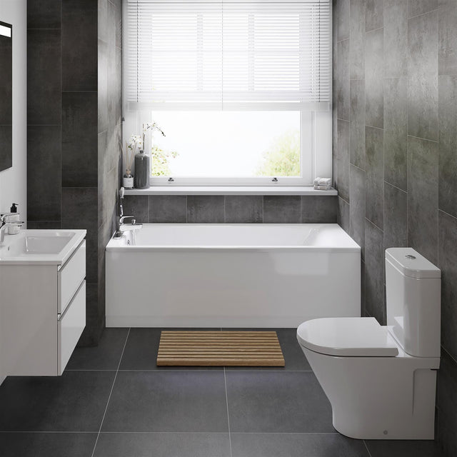 Roca Single Ended Bath 2 Tap Holes Roca Bilbao Single Ended Bath - 1700 x 700mm