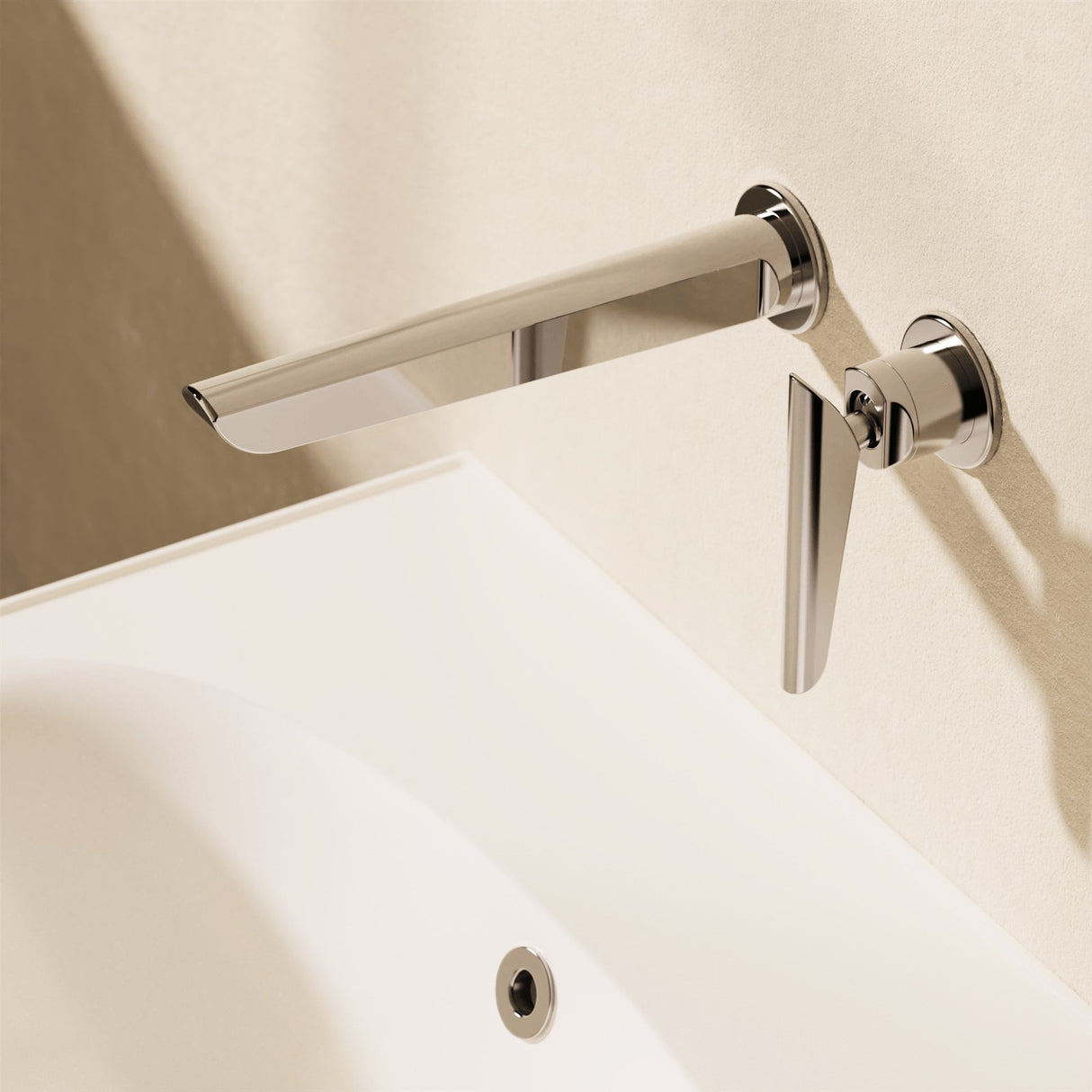 Crosswater Wall Mounted Basin Tap Chrome Crosswater Foile 2 Hole Wall Mounted Basin Mixer Tap