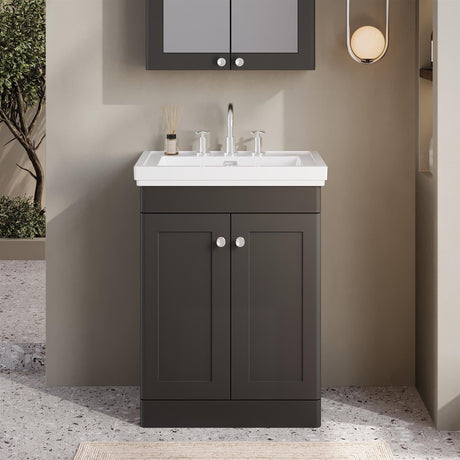 Aquarius Leighton 500mm Floor Standing Two Door Vanity Unit with Basin