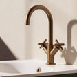 Crosswater Mono Basin Tap Brushed Bronze Crosswater MPRO Crosshead Monobloc Basin Mixer Tap