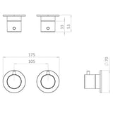Crosswater Concealed Shower Valve Crosswater MPRO Module 3 Outlet, 2 Handle Concealed Thermostatic Shower Valve