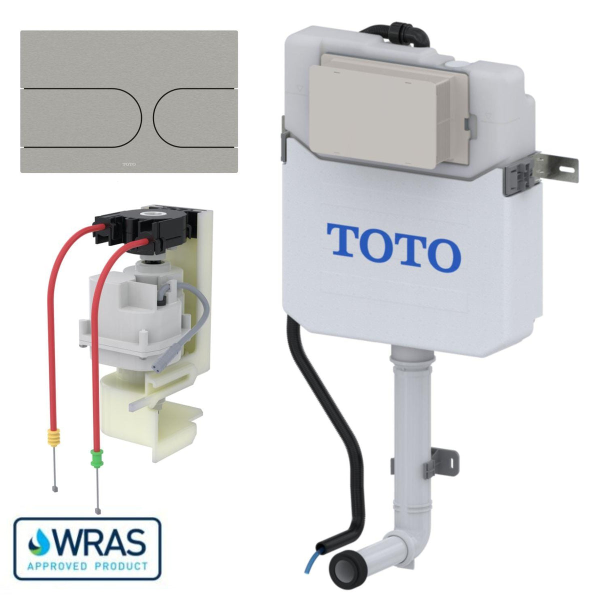Toto Concealed Cistern Brushed Stainless Steel / Auto Flush Toto Washlet Concealed Cistern with Auto Flush Capability and Flush Plate