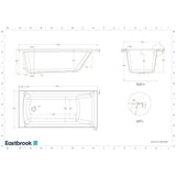 Eastbrook Single Ended Bath Eastbrook Rockall Single Ended Bath 1400 x 700mm in Reinforced White Acrylic