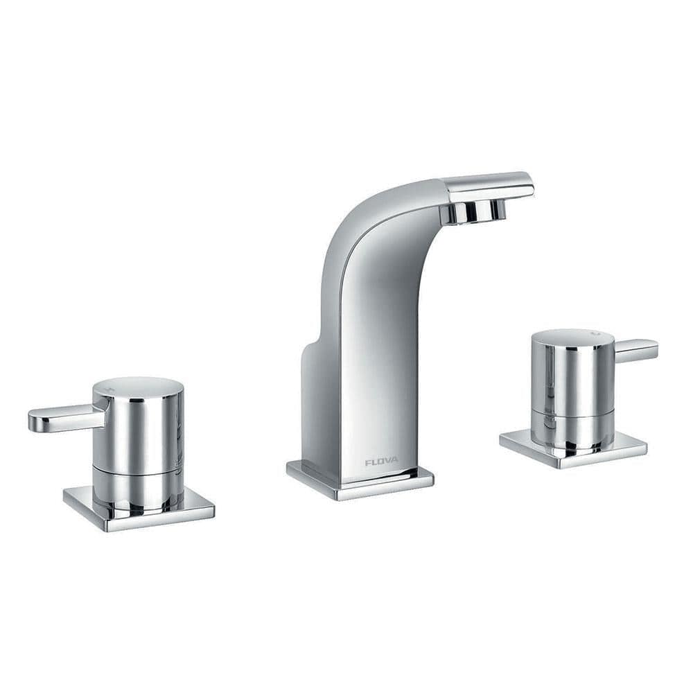 Flova 3 Tap Hole Basin Set Flova Essence 3 Hole Basin Mixer Tap with Clicker Waste in Diamond Chrome