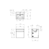 Saneux Wall Mounted Vanity Unit Saneux Air Vanity Unit With Basin - 400 X 350mm - One Drawer - Wall Mounted