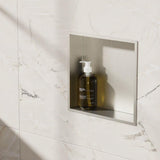 Crosswater Shower Niche Brushed Nickel Crosswater Square Shower Niche - 305 x 305 x 80mm for Stud Walls