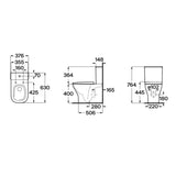 Roca Close Coupled Toilet Roca Optica Compact Close Coupled Back to Wall Rimless Toilet with Soft Close Seat