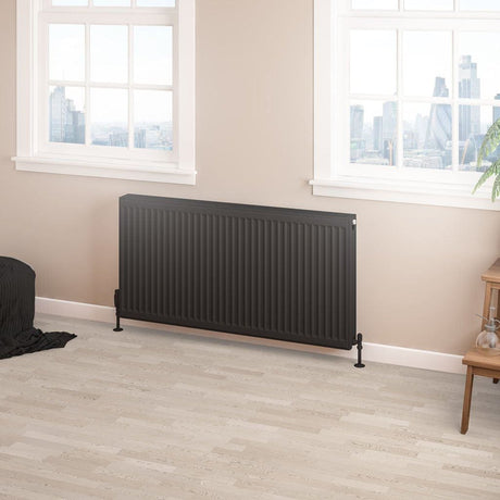 Aquarius Type 22 600 x 1200mm Aquarius Type 22 Compact Panel Radiator in Matt Black