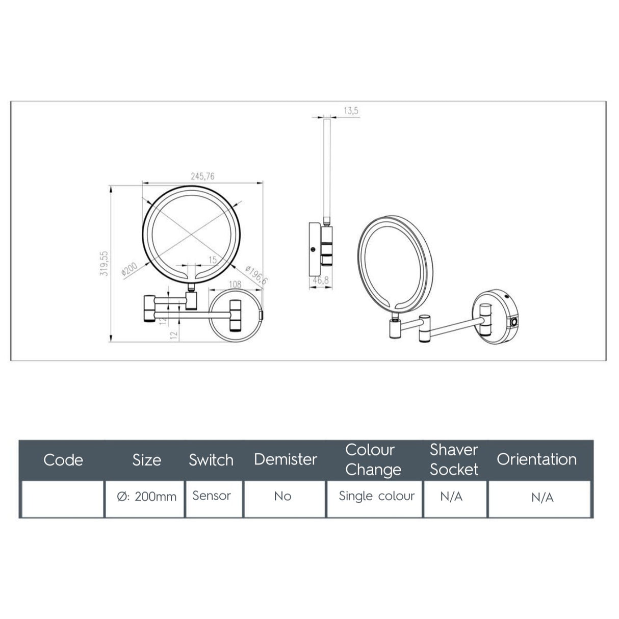 JTP Cosmetic and Shaving Mirror JTP Zoom Illuminated Magnifying Cosmetic and Shaving Mirror