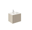 Crosswater Wall Mounted Vanity Unit Warm Stone / Ice White Glass Basin - 1 Tap Hole / 500mm Crosswater Limit Wall Hung Vanity Unit with Basin