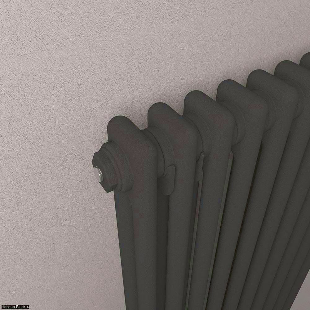 Eastbrook Column Radiator Eastbrook Rivassa Traditional 2 Column Radiator in Matt Black