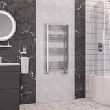 Eastbrook Wendover Curved Vertical Heated Towel Rail in Chrome