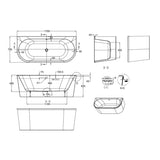Britton Back To Wall Freestanding Bath Britton Saturn Back to Wall Freestanding Bath - 1700 x 750mm in White