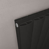 Eastbrook Panel Radiator Eastbrook Guardia Straight Vertical Aluminium Radiator in Matt Black