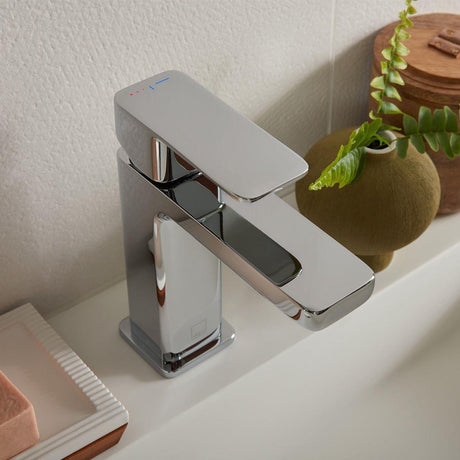 VADO Mono Basin Mixer Tap Vado PHASE Mono Basin Mixer with Universal Waste PHA-200F/CC-C/P-Chrome