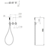 UK Bathroom Store Concealed Shower Set Crosswater Module Plus Shower Set 1 - 2 Outlet with Revive Fixed Shower Head and Pencil Handset