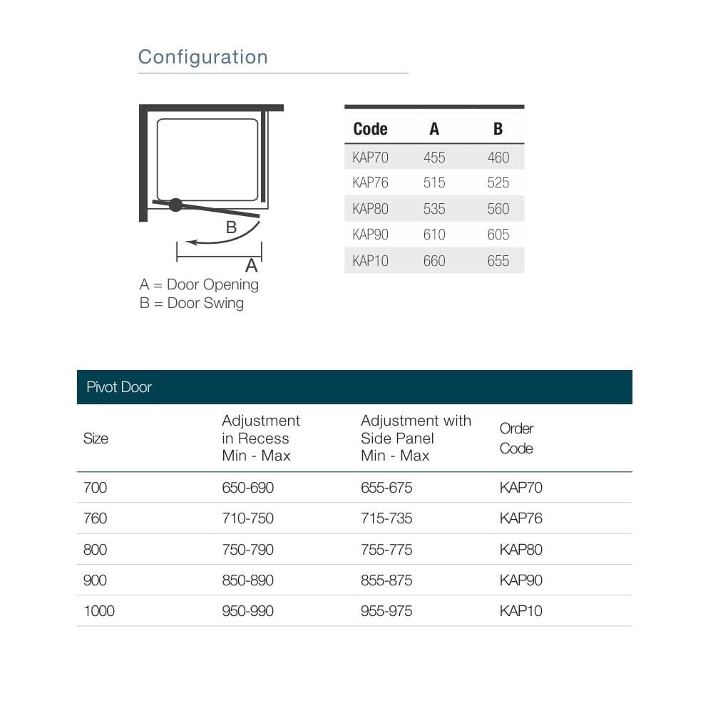 Merlyn Sliding Shower Door Merlyn IQ Easyfit Pivot Shower Door