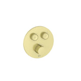Roca Concealed Shower Valve Brushed Brass Roca T-3000 Round Bath Shower Mixer with Built-In Valve