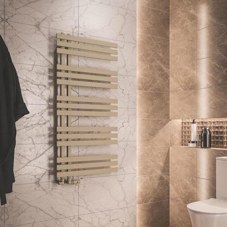 Eastbrook Designer Towel Radiator Eastbrook Hurley Vertical Straight Heated Towel Rail - 1200 x 600mm - Matt Cappuccino