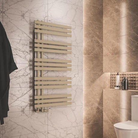 Eastbrook Designer Towel Radiator Eastbrook Hurley Vertical Straight Heated Towel Rail - 1200 x 600mm - Matt Cappuccino