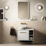 Crosswater Wall Mounted Vanity Unit Crosswater Infinity 700mm Wall Mounted Vanity Unit in White Gloss with Carrara Marble Effect Worktop
