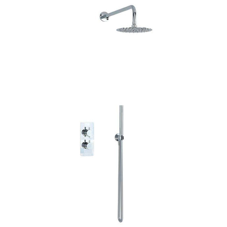 Imex Concealed Shower Set Imex Ravine 2 Handle, 2 Outlet Shower Set with 200mm Rainfall Shower Head, Pencil Handset and Hose