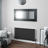 Eastbrook Panel Radiator 600 x 1179mm Eastbrook Tunstall Straight Horizontal Designer Radiator in Matt Black