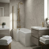 Aquarius Bathrooms Exposed Shower Set Aquarius RF-Series Complete Shower Brassware Pack with Basin Mixer, Bath Mixer & Exposed Shower